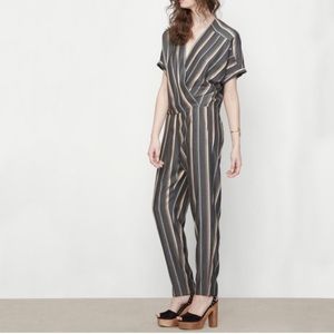 Maje Pandora Striped Jumpsuit
